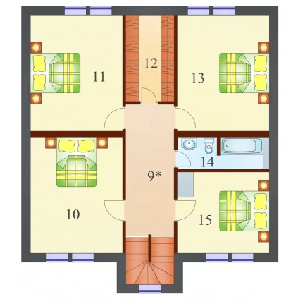 Планировка двухэтажного каркасного дома Вилла 2 S