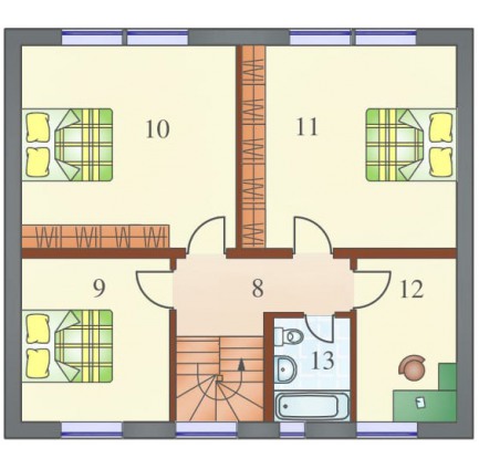 Планировка двухэтажного каркасного дома Вилла L