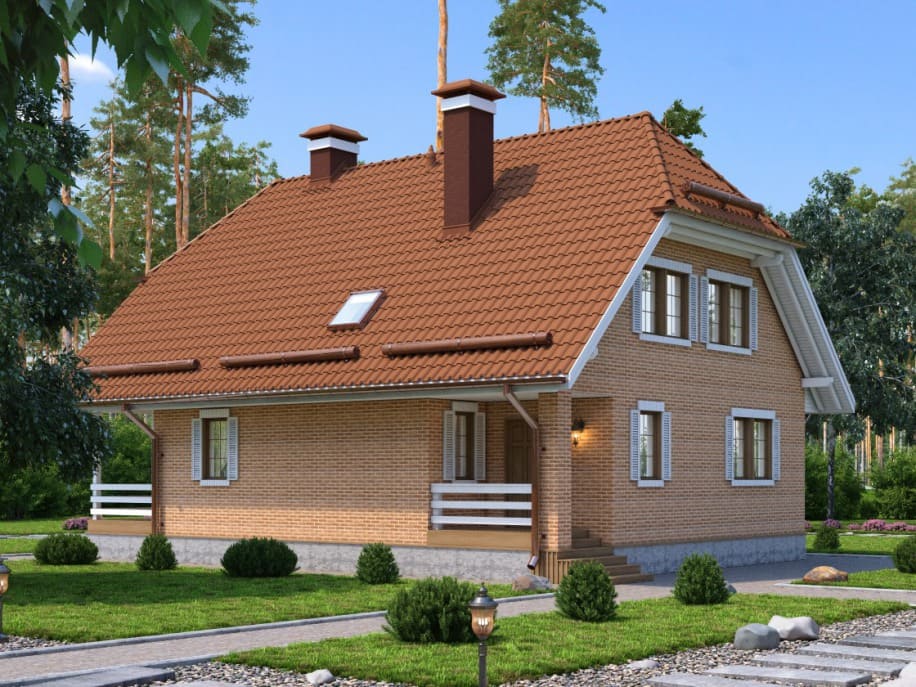 Проект каркасного дома с мансардой Бавария 2 L под ключ от компании БАКО