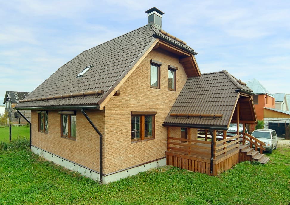 Проект каркасного дома с мансардой Бавария S+ под ключ от компании БАКО