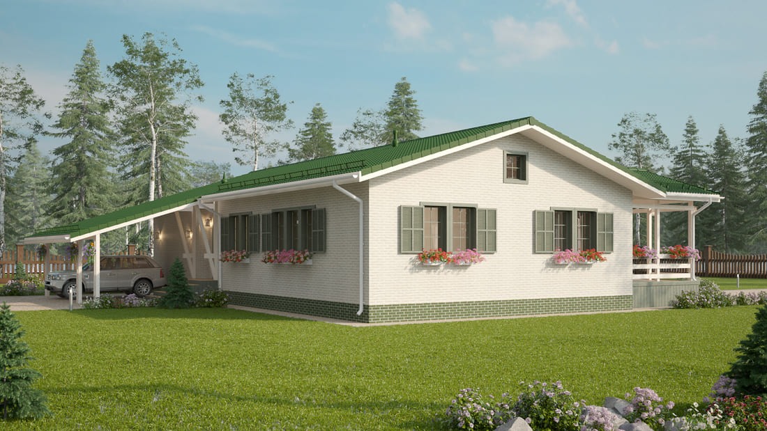 Бунгало XL+ - Проект дома из газобетона  - БАКО